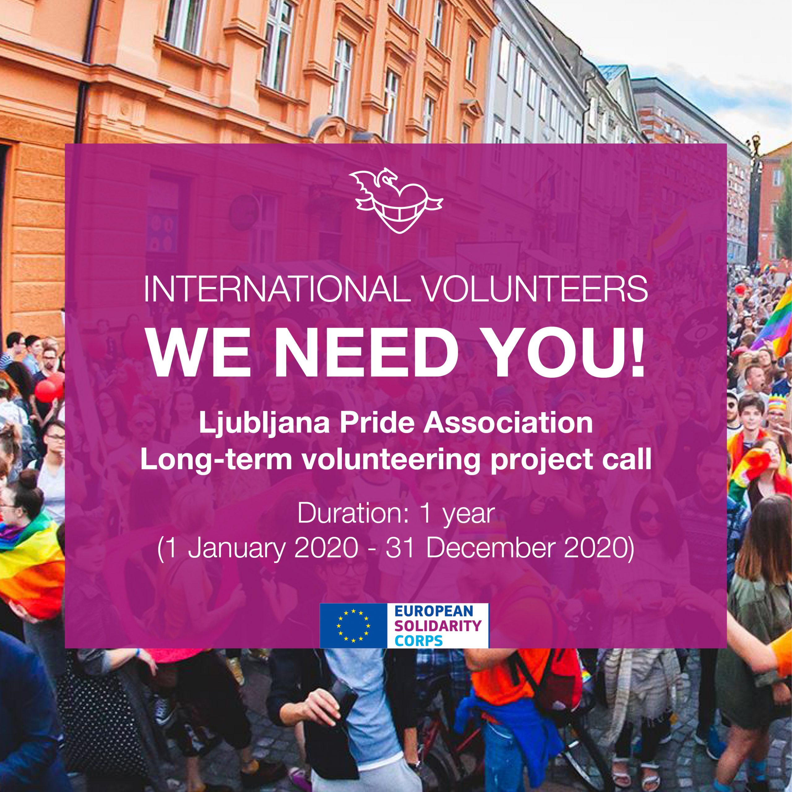 Ljubljana Pride Association Long-term volunteering project call
