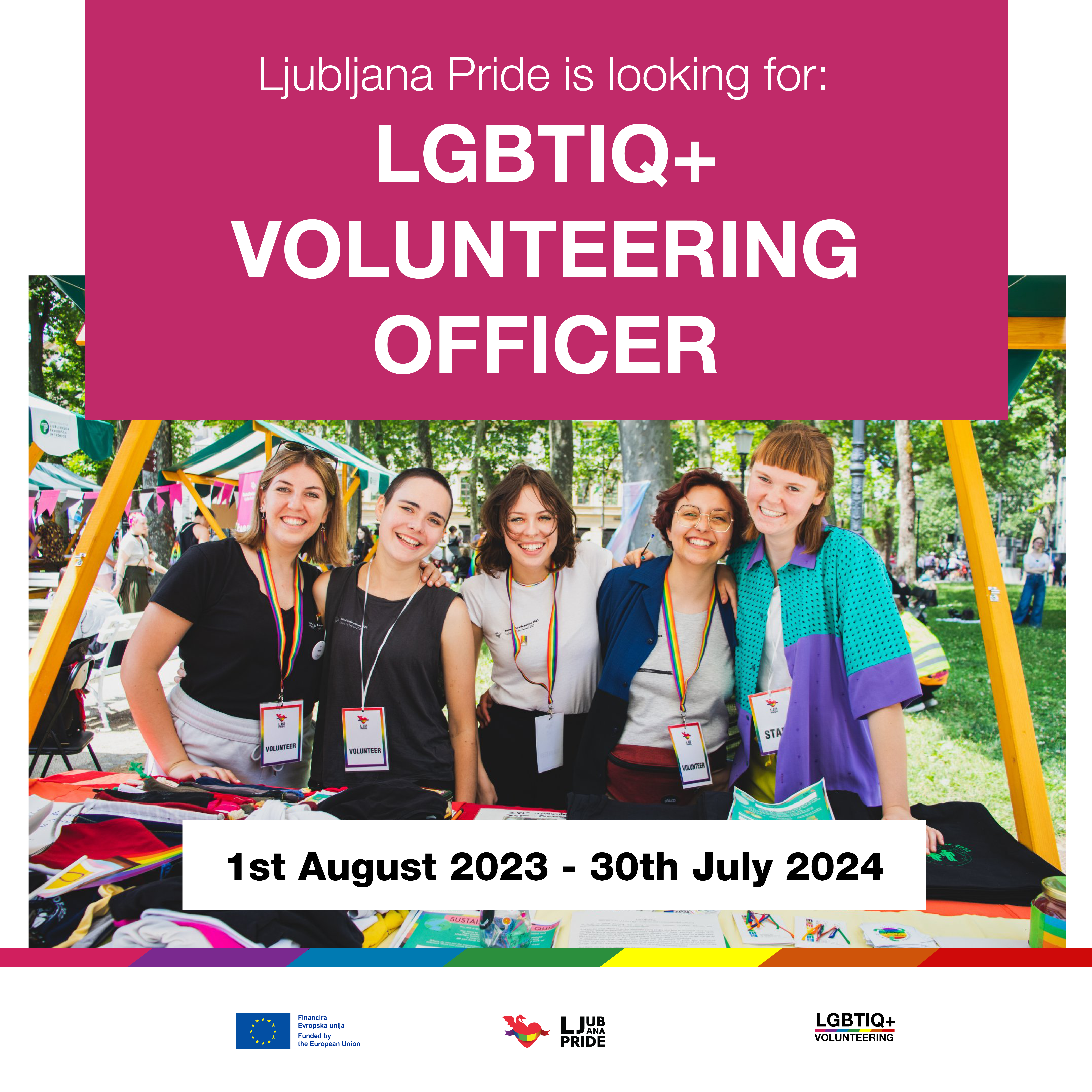 Ljubljana Pride Association is looking for a LGBTIQ+ Volunteering Officer