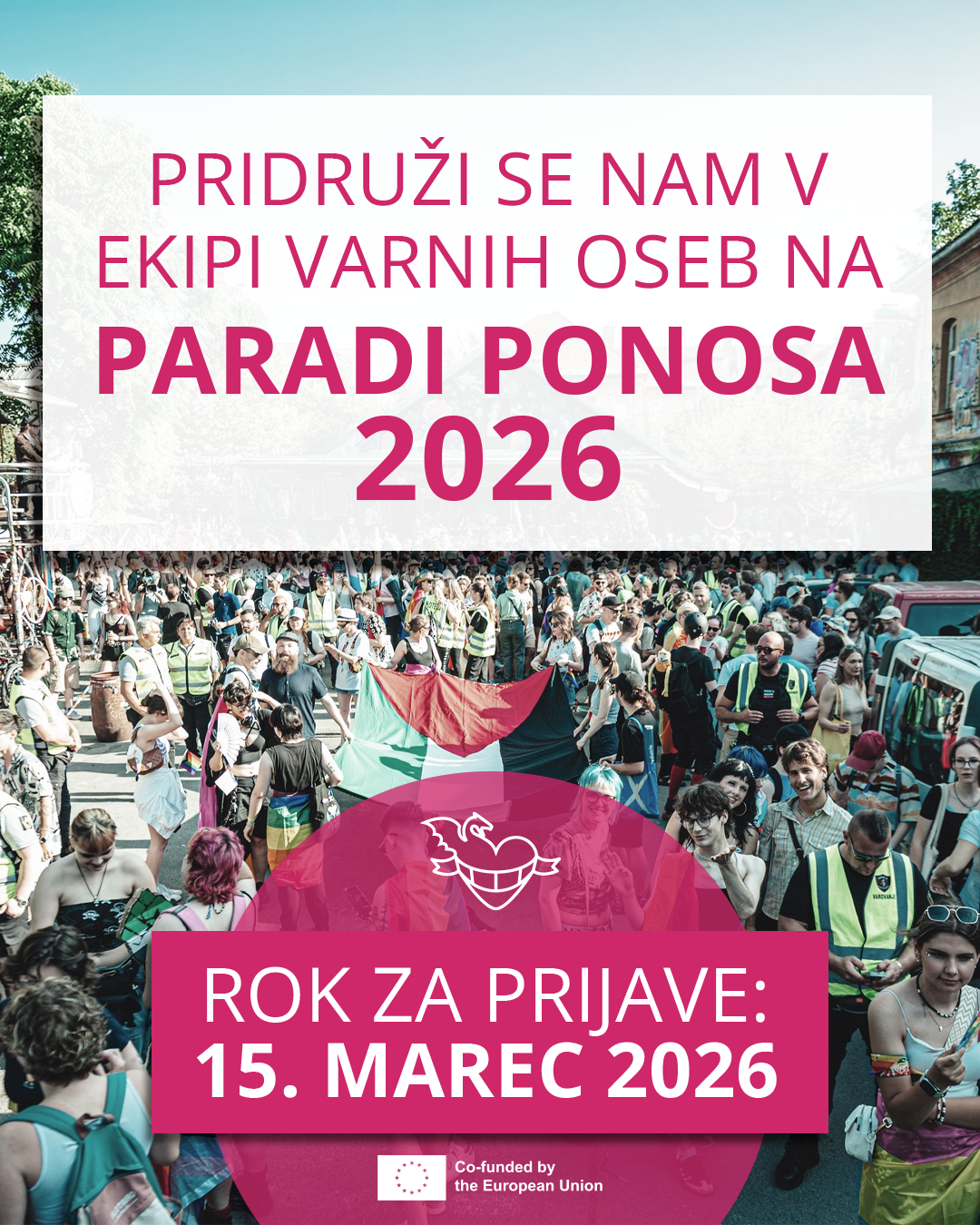 Pridruži se nam v ekipi varnih oseb na Paradi ponosa 2026