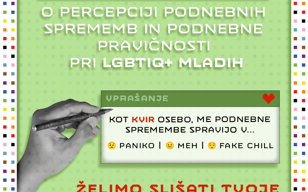 Vabilo k izpolnjevanju ankete o podnebnih spremembah med LGBTIQ+ mladimi
