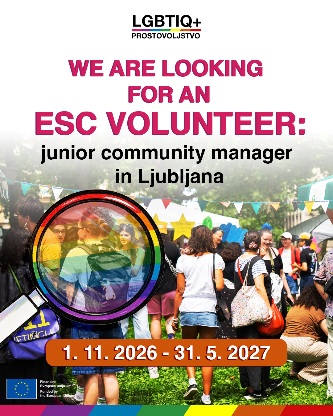 We are looking for an ESC volunteer: junior LGBTIQ+ community manager in Ljubljana