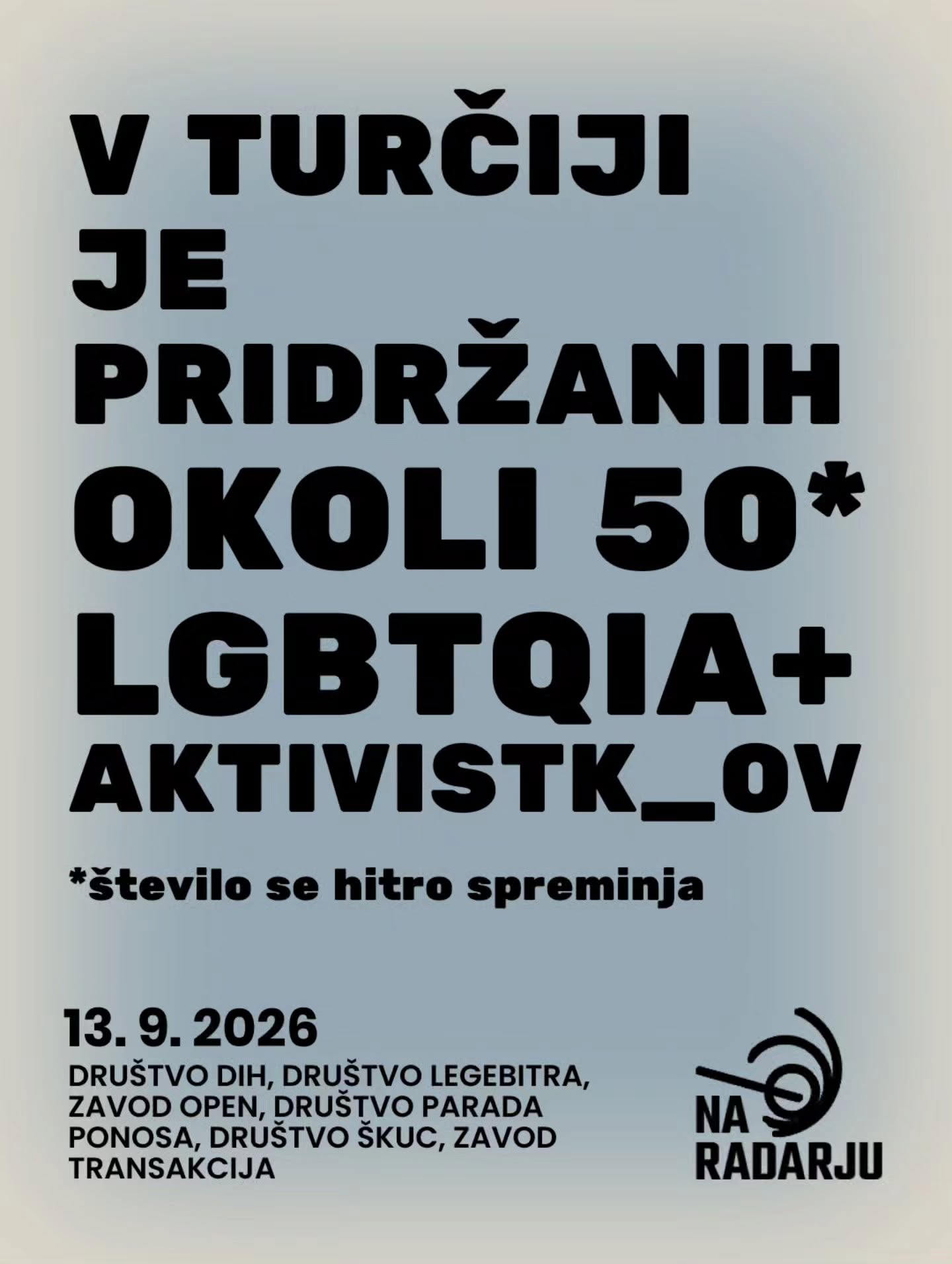 NA RADARJU – V TURČIJI JE PRIDRŽANIH OKOLI 50* LGBTQIA+ AKTIVISTK_OV